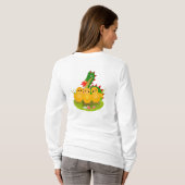 Prettig Pasen van drie kuikens en de Draak van Ber T-shirt (Achterkant volledig)