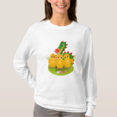 Prettig Pasen van drie kuikens en de Draak van Ber T-shirt (Voorkant)