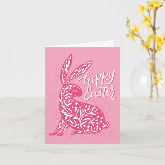 Prettig Pasen van een knuffelkonijn Kaart (Gele Bloem)