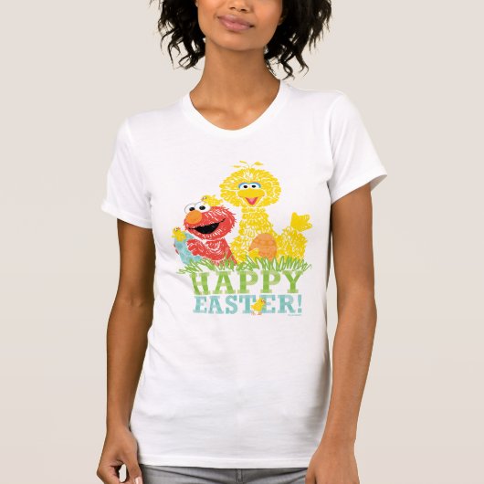 Prettig Pasen van Elmo & Pino T-shirt (Voorkant)