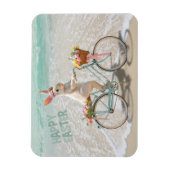 Prettig Pasen van Florida Fietsen Konijn op Strand Magneet (Verticaal)