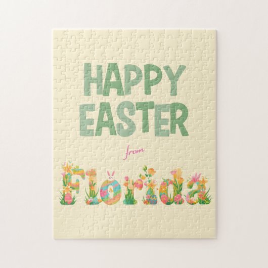 Prettig Pasen van Florida Pastel Bloemen Legpuzzel (Verticaal)
