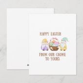 Prettig Pasen van onze Gnome tot de jouwe op een  Feestdagenkaart (Voorkant / Achterkant)