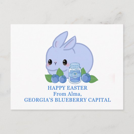 Prettig Pasen vanuit Alma Georgia's Blauwebescapit Briefkaart (Voorkant)