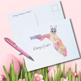 Prettig Pasen vanuit Florida Pastel Eieren en Koni Feestdagenkaart
