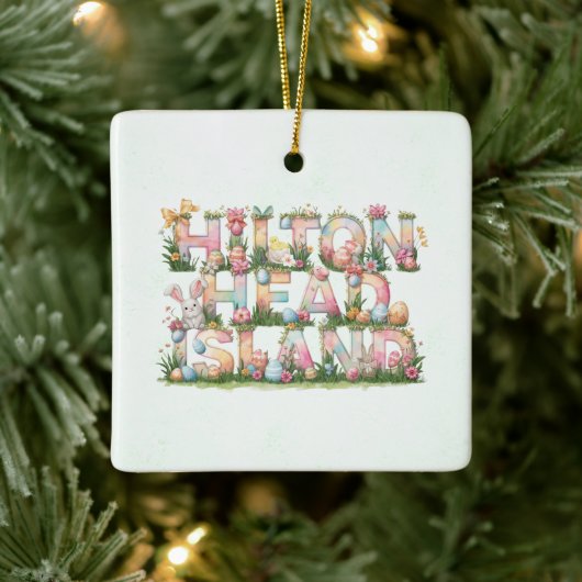 Prettig Pasen vanuit Hilton Head Island Keramisch Ornament (Boom)