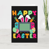 Prettig Pasen Videospel Konijn Gamecontroller Ga Kaart (Voorkant)