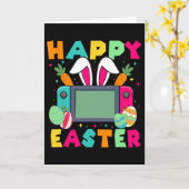 Prettig Pasen Videospel Konijn Gamecontroller Ga Kaart (Gele Bloem)