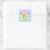 Prettig Pasen vierkant sticker (Tas)