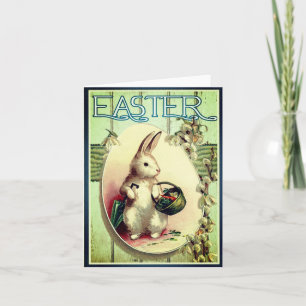 Prettig Pasen vintage afbeelding van Paaskaart Kaart