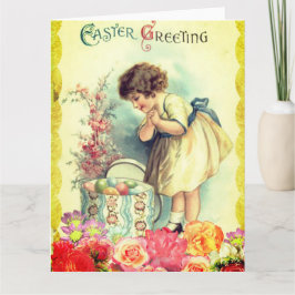 Prettig Pasen vintage afbeelding van Pasen kaart