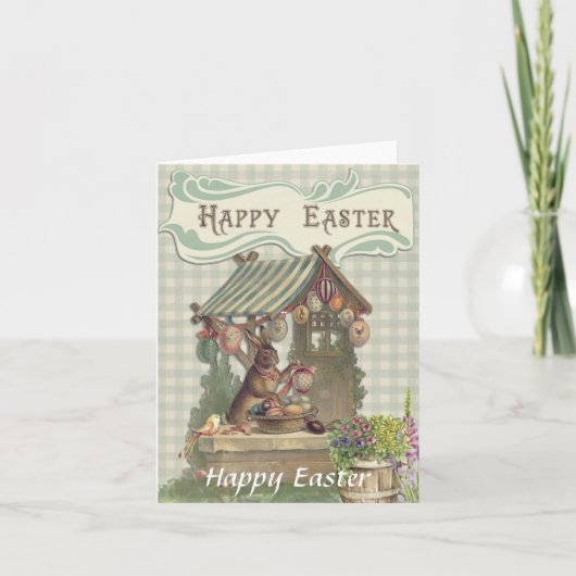 Prettig Pasen vintage afbeelding van Pasen kaart (Voorkant)