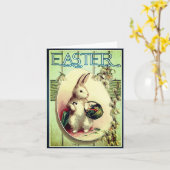 Prettig Pasen vintage afbeelding van Pasen kaart (Gele Bloem)