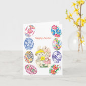 Prettig Pasen vintage afbeelding van Pasen kaart (Gele Bloem)