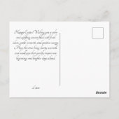 Prettig Pasen Vintage Konijn Eieren & Lente Bloeme Briefkaart (Achterkant)