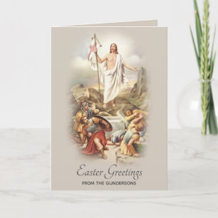 Prettig Pasen Vintage Religieus Gebed Feestdagen Kaart