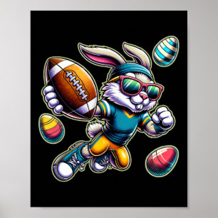 Prettig Pasen Voetbal Jongens Paashaas Grappig Oos Poster
