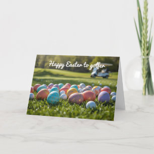 Prettig Pasen voor golfer met golfbal en ei Feestdagen Kaart
