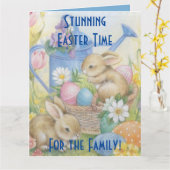 Prettig Pasen voor mijn familie Kaart (Gele Bloem)