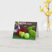 Prettig Pasen voor Pickleball speler Kaart (Gele Bloem)