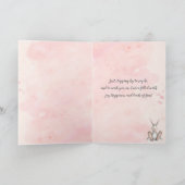 Prettig Pasen Watercolor Konijn Aangepaste Naam Kaart (Binnen)