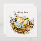 Prettig Pasen watercolor stijl Feestdagenkaart (Voorkant / Achterkant)