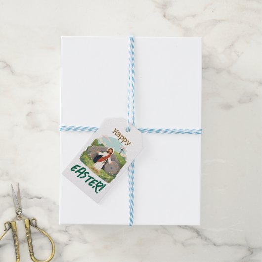 Prettig Pasen Wensen Goede Vrijdag Cadeaulabel (Met Touw)