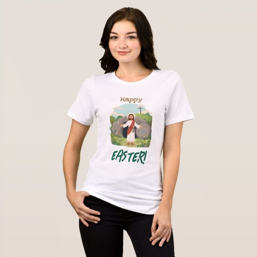 Prettig Pasen Wensen Goede Vrijdag Tri-Blend Shirt (Voorkant volledig)