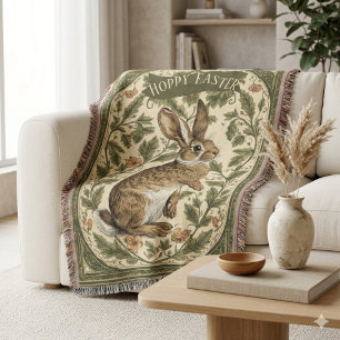 Prettig Pasen William Morris Geïnspireerde Vintage Deken