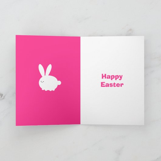 Prettig Pasen Witte Konijn Konijn Kaart (Binnen)