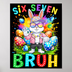 Prettig Pasen Zes Zeven Bruh Meme Konijn Konijn Jo Poster