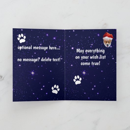 Prettig Pawlidays Deep Space Kerstmis Kaart (Binnen)