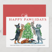 Prettig Pawlidays Diergeneeskunde Feestdagenkaart (Voorkant / Achterkant)