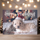 Prettig Pawlidays Grappig Cute Script Hond Foto Feestdagenkaart