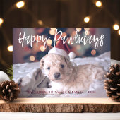 Prettig Pawlidays Grappig Cute Script Hond Foto Feestdagenkaart
