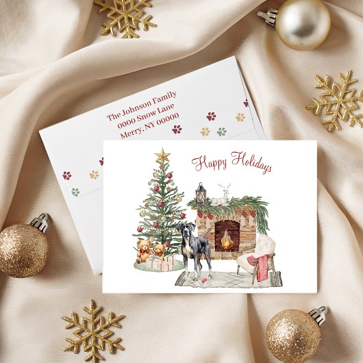 Prettig Pawlidays Hond Design- Dog Great Dane Feestdagen Kaart