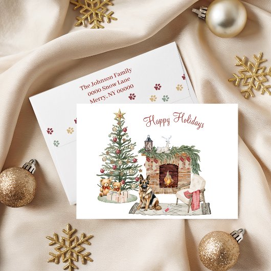 Prettig Pawlidays Hond Design- Duitse Herder Feestdagen Kaart