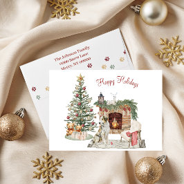 Prettig Pawlidays Hondenontwerp- Borzoi Feestdagen Kaart