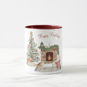 Prettig Pawlidays Kerstmis Hond - Corgi Mok