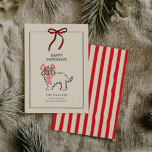 Prettig Pawlidays Modern Hond Familie Kerstkaart