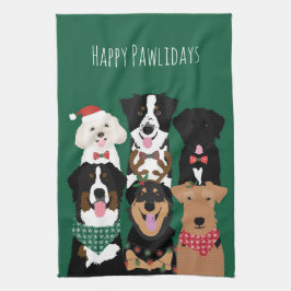 Prettig Pawlidays Schattig Kerstmis Theedoek