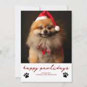 Prettig Paws-feest Kerstmis Foto Hond  Feestdagenkaart (Voorkant)