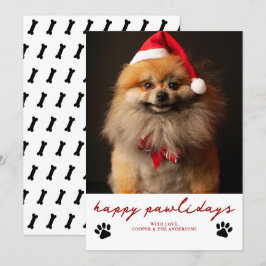 Prettig Paws-feestdag huisdier hond foto Kerstmis Feestdagenkaart