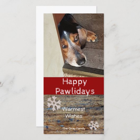 Prettig Pawsfeest | Kerstfoto's van huisdieren Feestdagenkaart (Voorkant / Achterkant)
