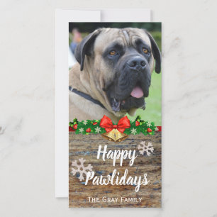 Prettig Pawsfeest Kerstfoto's van huisdieren Feestdagenkaart