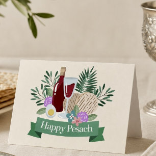 Prettig Pesach Elegante Passover Seder Kaart
