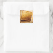 Prettig Pesach! Gouden Matzes Vierkante Sticker (Tas)