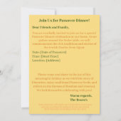 Prettig Pesach| Mooi Seder Pesach uitnodiging (Achterkant)