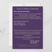 Prettig Pesach | Seder Pesach Effen Blauw Kaart (Achterkant)