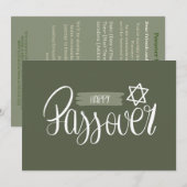Prettig Pesach | Seder Pesach Stevig Groen Kaart (Voorkant / Achterkant)